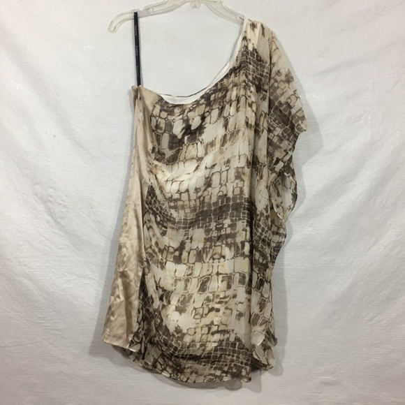 3/$30 Bebe Silk Snake Print 1 Shoulder Mini dress - Picture 3 of 8